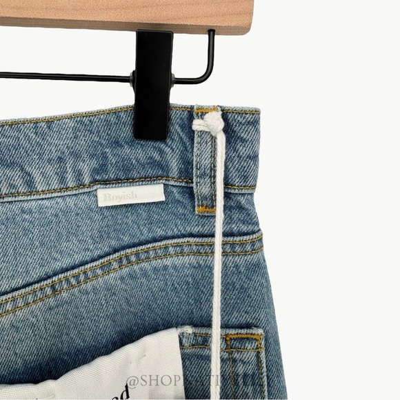 NWT BOYISH Toby High Rise Relaxed Fit Distressed Jeans | Sz 27 | Medium Indigo - Picture 8 of 14